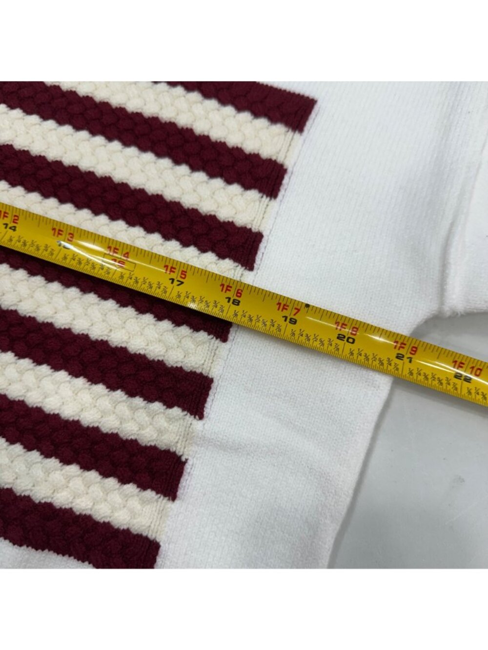 Pink Lily White American Flag Knit Textured Knit Pullover Sweater Womens Small - Picture 7 of 8